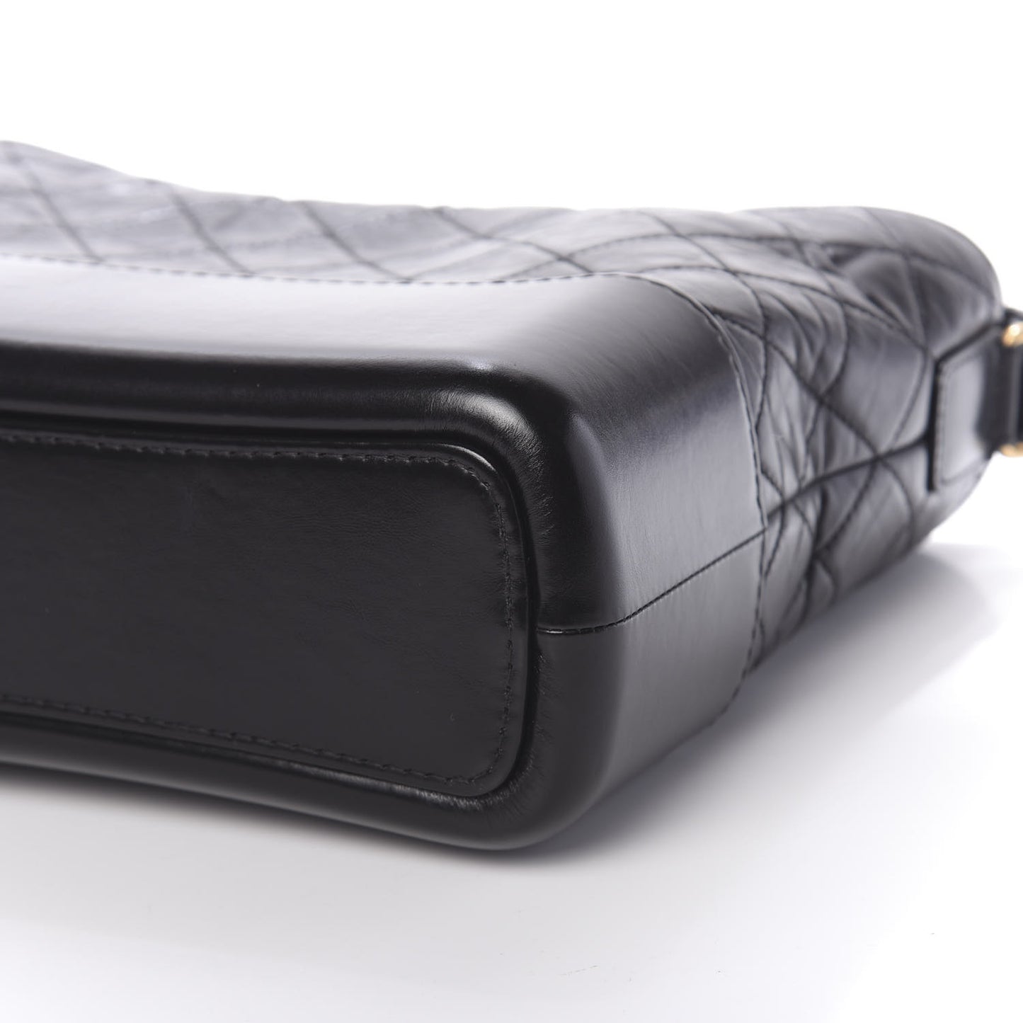 Aged Calfskin Quilted Medium Gabrielle Hobo Black