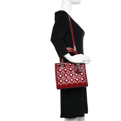 Christian Dior Patent Cannage Medium Lady Dior Red 2 of 14