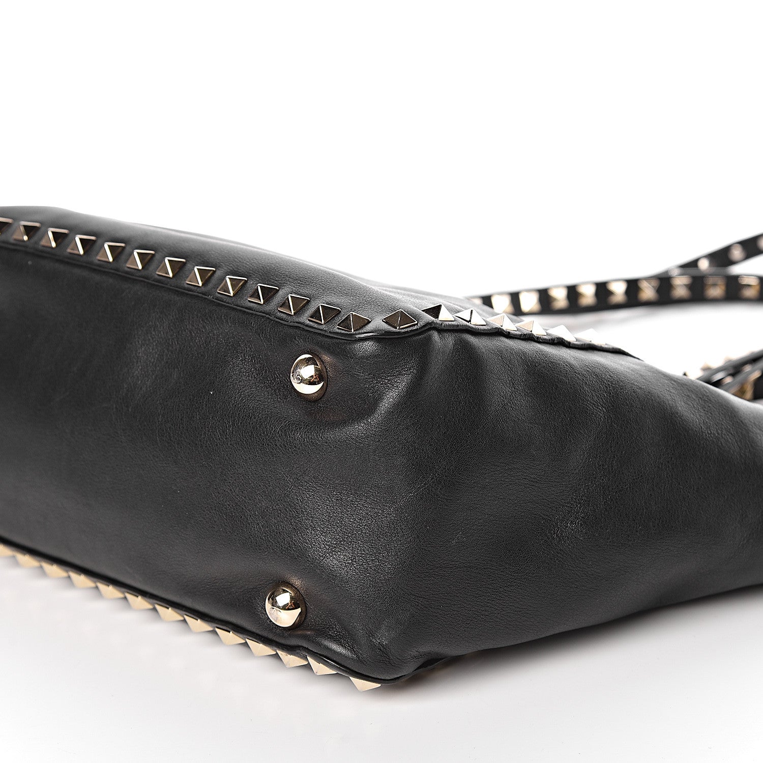 Valentino Garavani Vitello Small Rockstud Tote Black 8 of 9