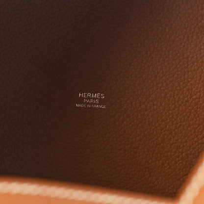 Hermes Taurillon Maurice Picotin Lock 22 MM Gold 6 of 10
