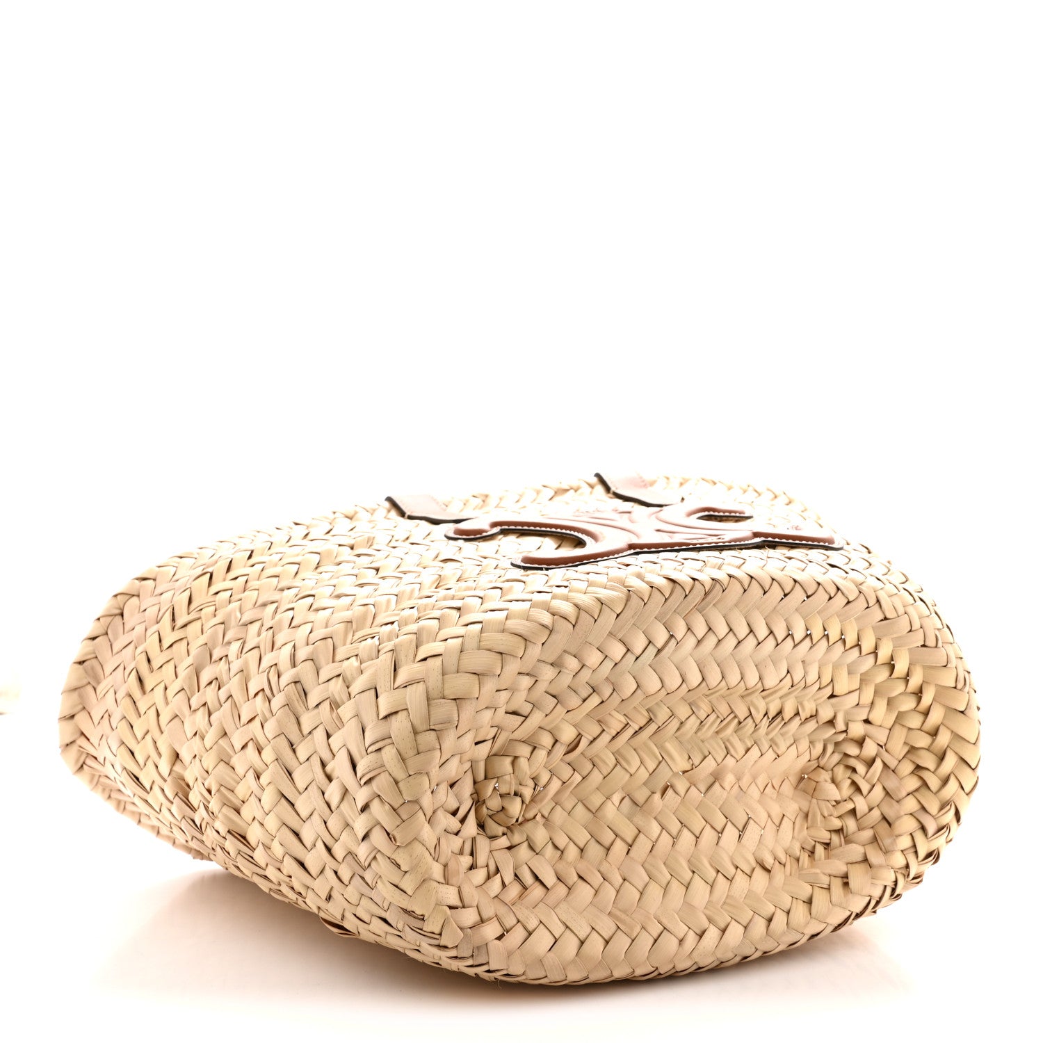 Celine Palm Leaf Calfskin Triomphe Teen Panier Tan 4 of 9