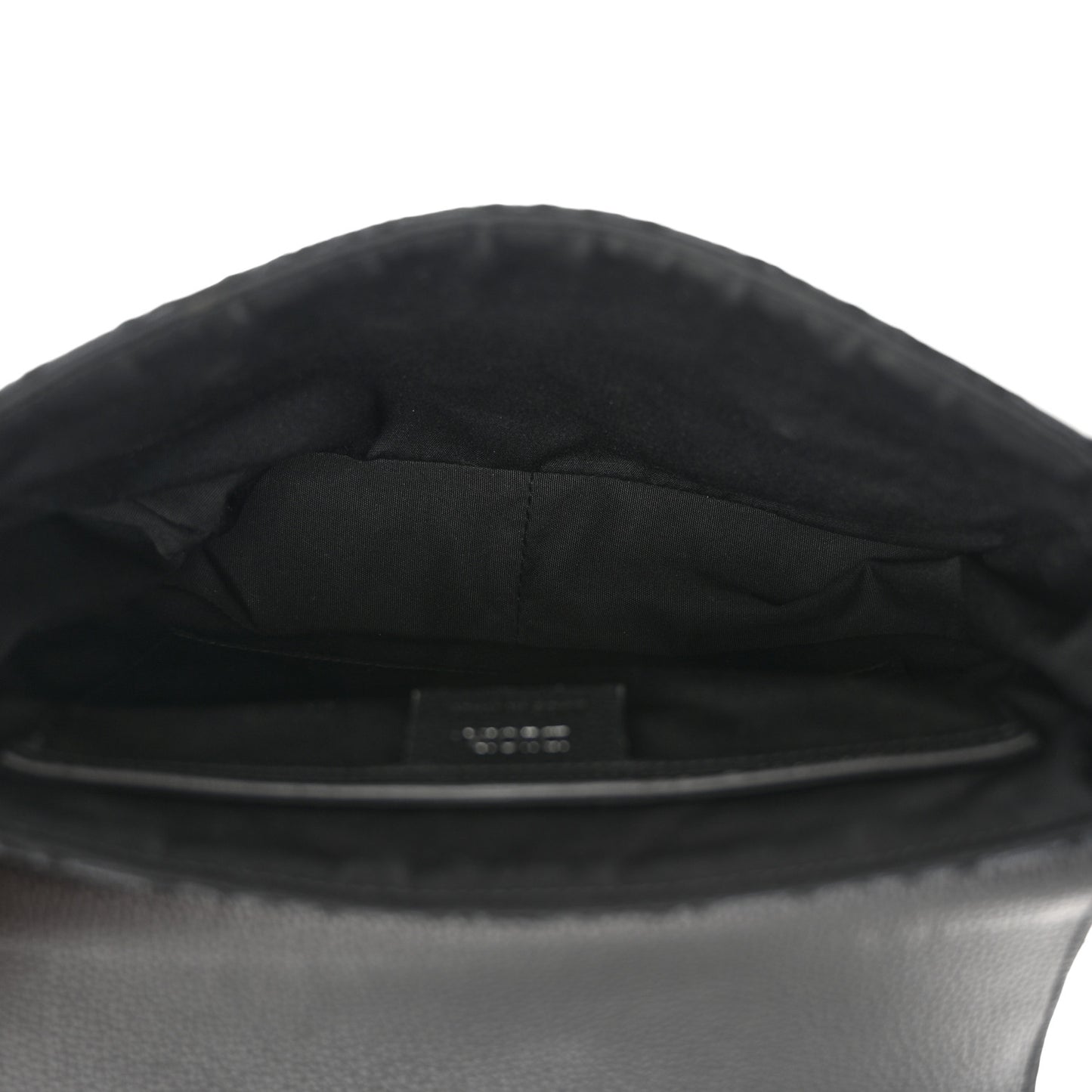Grained Calfskin Oblique Mini Saddle Messenger Black