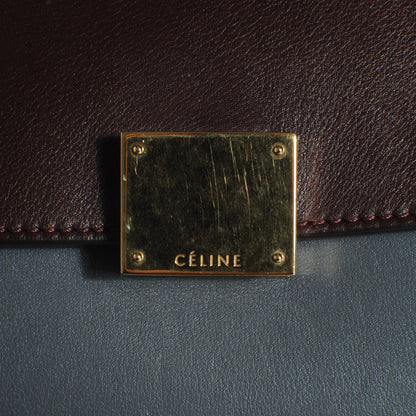 Celine Calfskin and Suede Small Tri-Color Trapeze Burgundy 5 of 8