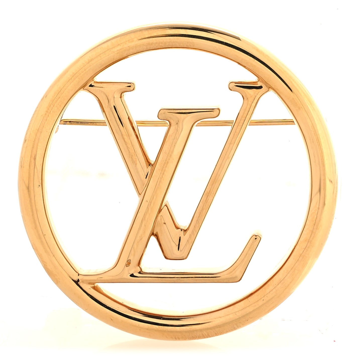 Metal LV Brooch Gold