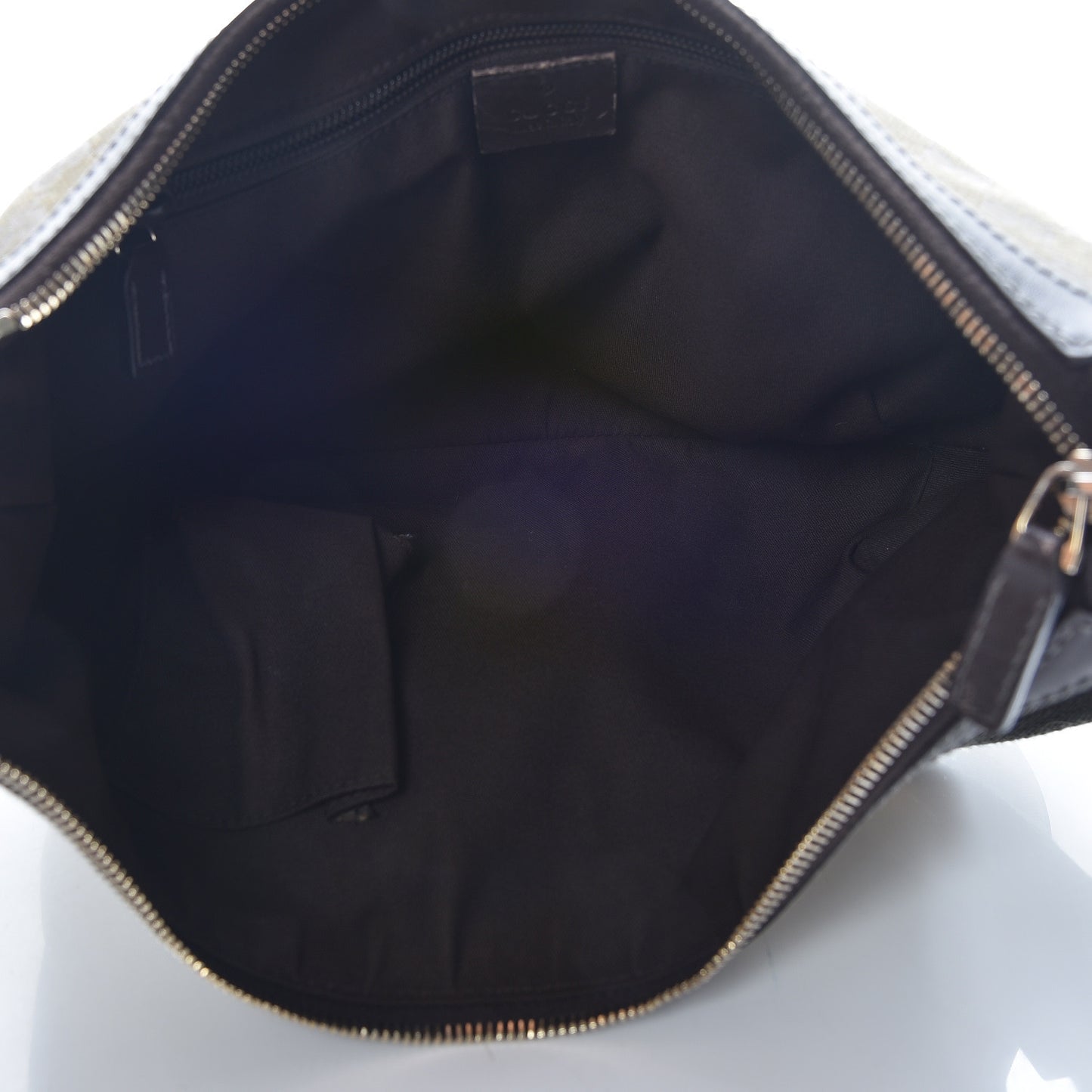 GG Plus Monogram Web Medium Half Moon Hobo Dark Brown