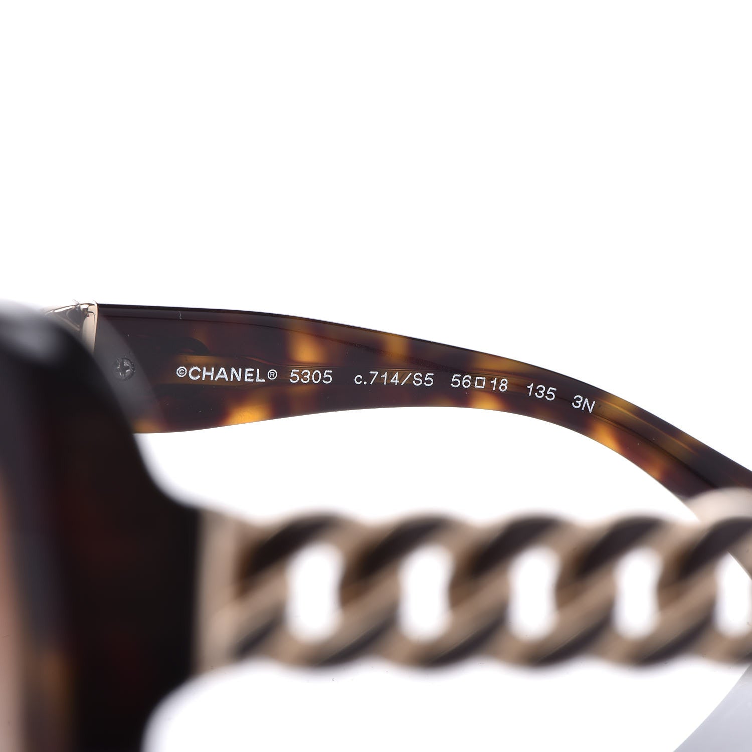 Chanel Acetate Metal Chain Square Sunglasses 5305 Brown 6 of 8