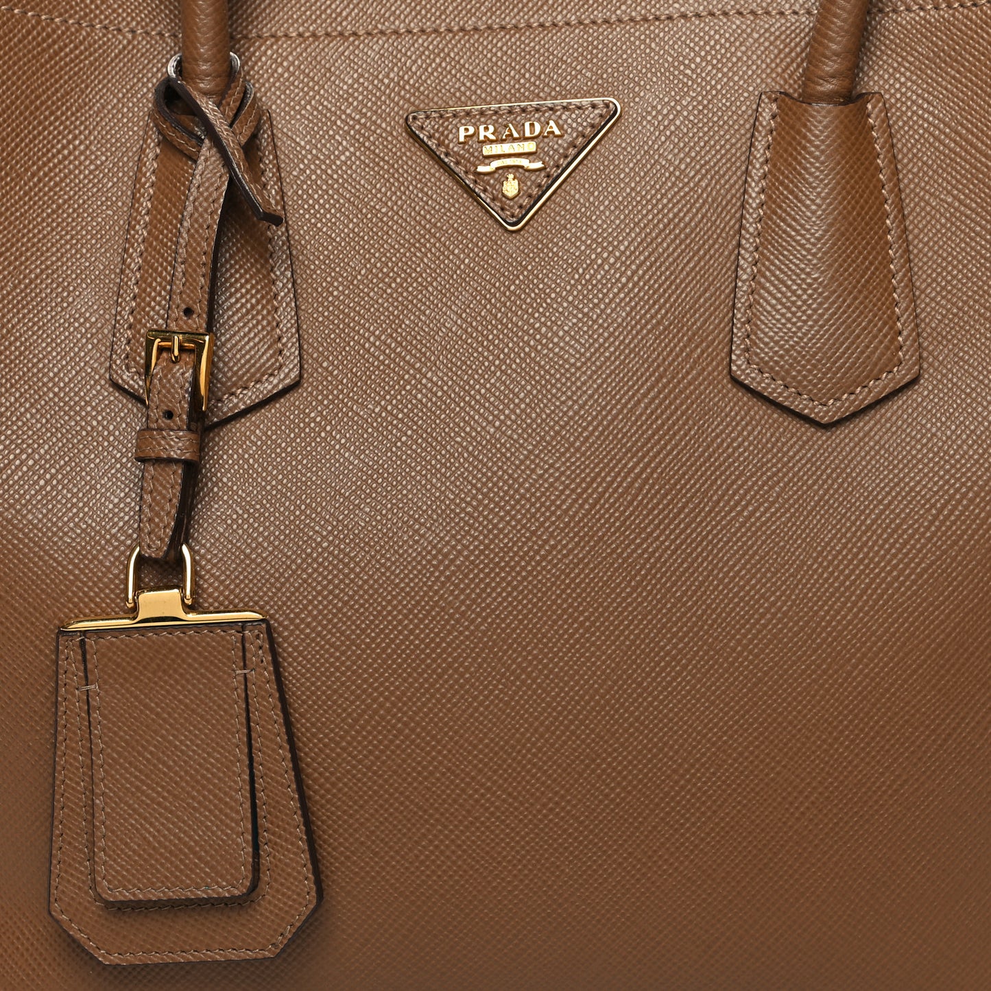 Saffiano Cuir Medium Double Bag Cannella Turchese