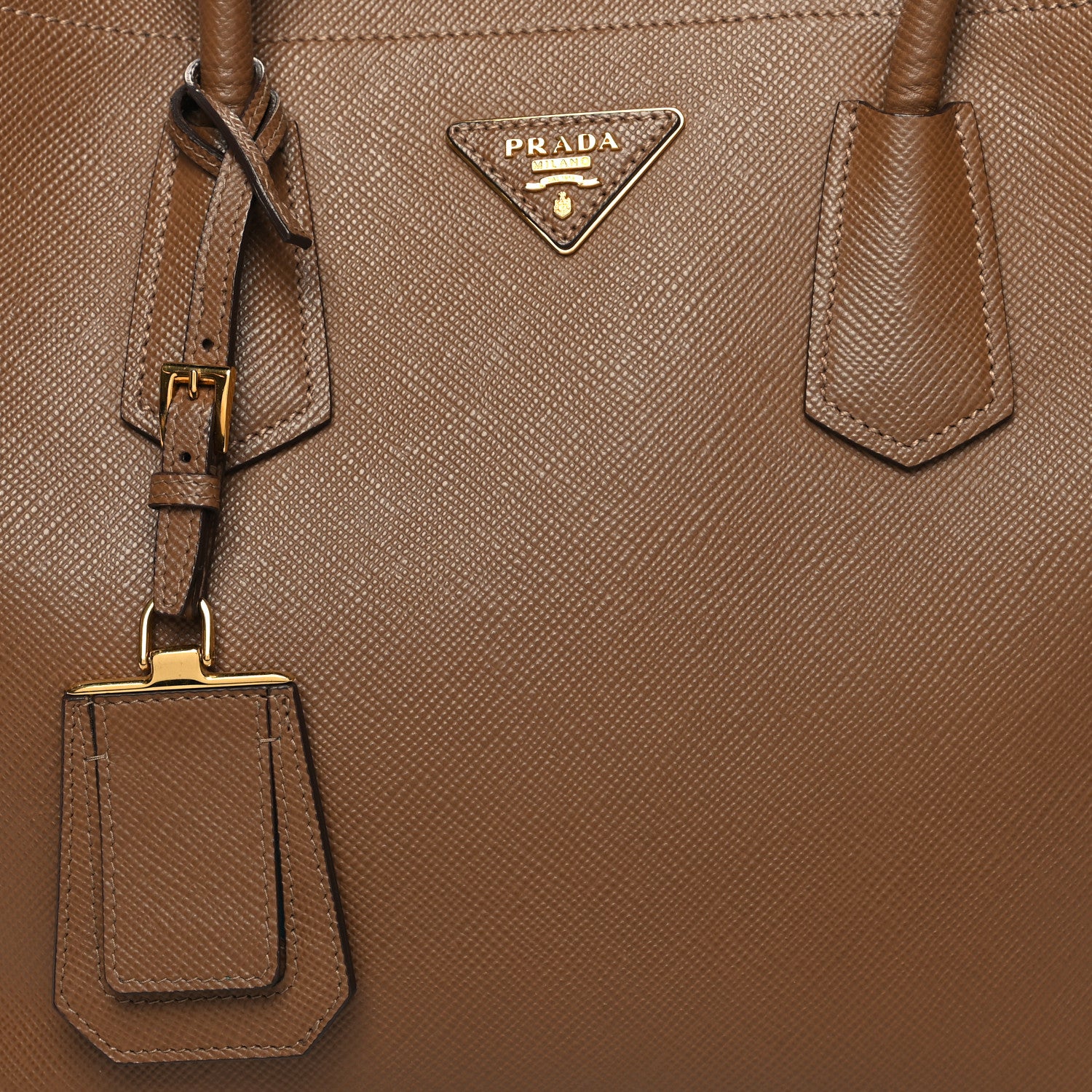 Prada Saffiano Cuir Medium Double Bag Cannella Turchese 9 of 13