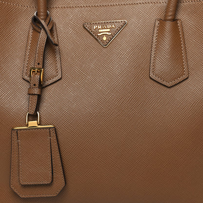 Prada Saffiano Cuir Medium Double Bag Cannella Turchese 9 of 13