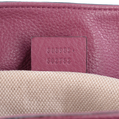 Gucci Pebbled Calfskin Medium Soho Chain Shoulder Bag Peonia Flower 7 of 7