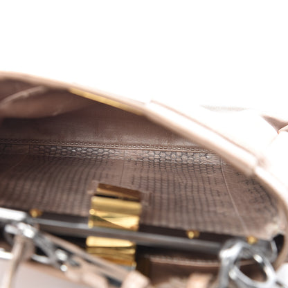 Fendi Satin Watersnake Mini Peekaboo Iconic Satchel Beige 7 of 16