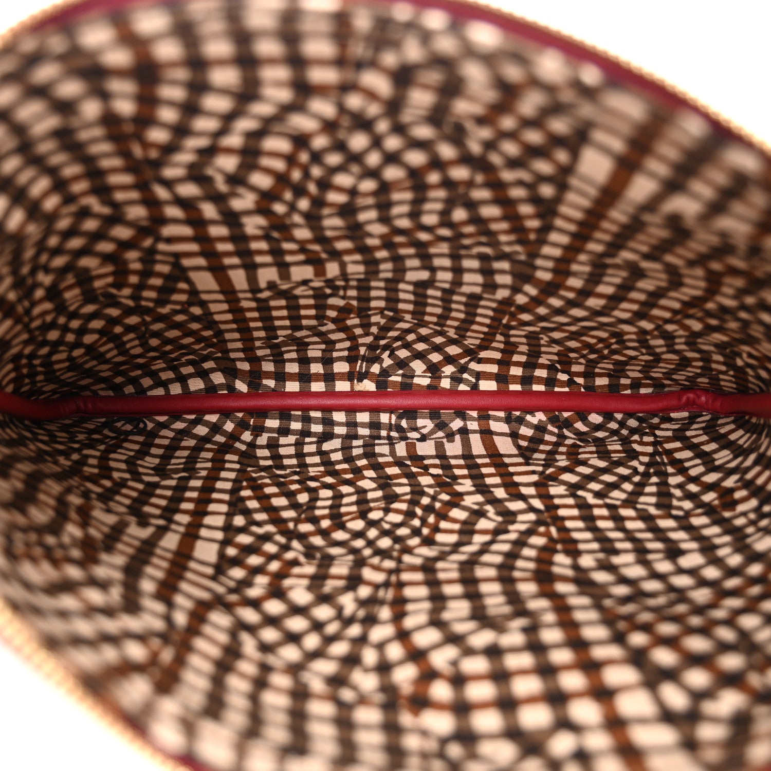 MCM Visetos Medium Liz Reversible Shopper Tote Beige Ruby Red 10 of 17