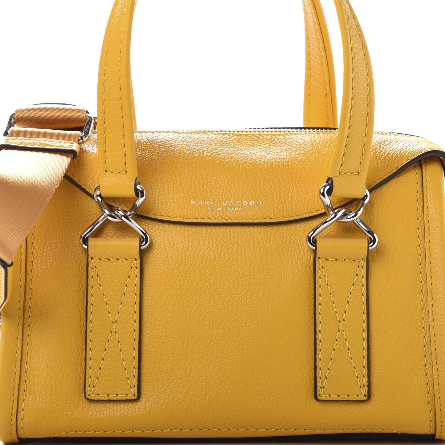 Textured Calfskin Satchel Ochre