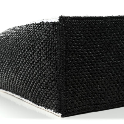 Loewe Raffia Large Paula's Ibiza Logo Tote Black White 8 of 9