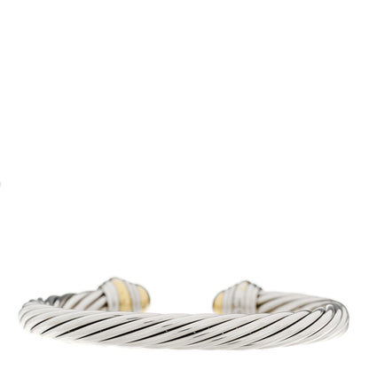 David Yurman Sterling Silver 14K Yellow Gold 7mm Cable Classics Dome Bracelet 2 of 3