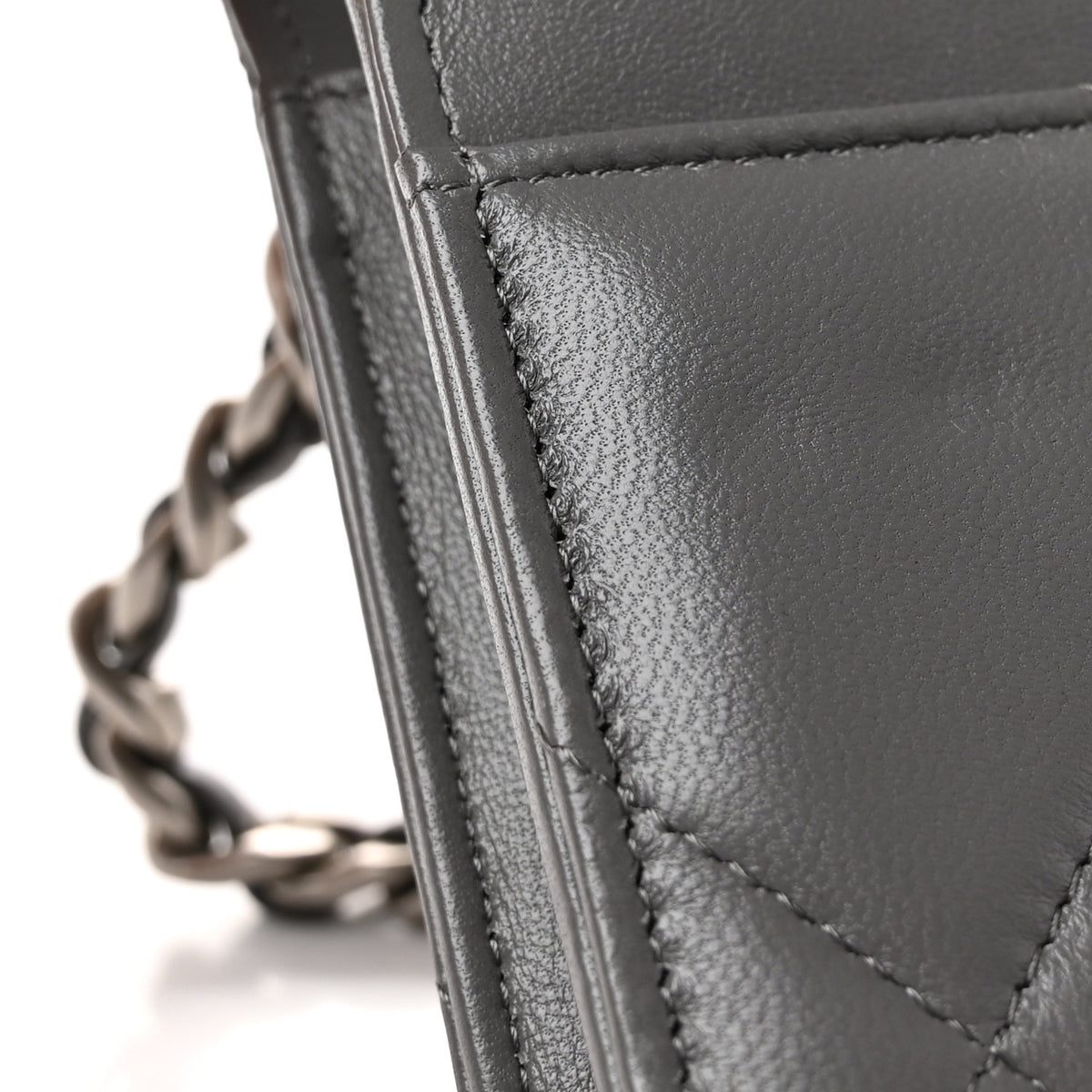 Chanel Lambskin Quilted Chanel 19 Wallet On Chain WOC Grey 12 of 12