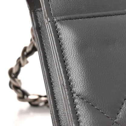 Chanel Lambskin Quilted Chanel 19 Wallet On Chain WOC Grey 12 of 12