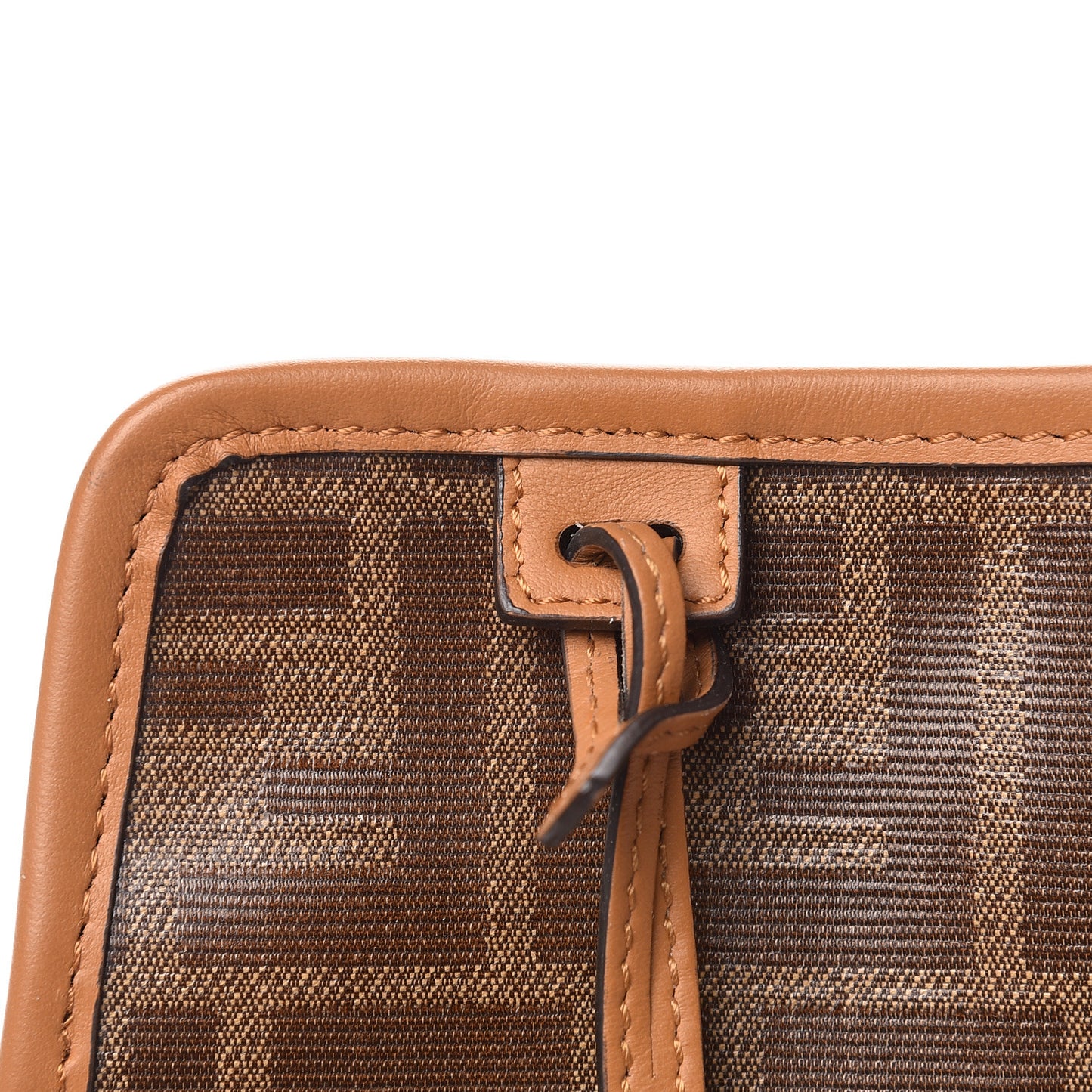 Glazed Fabric Vitello Century FF 1974 Stamp Patch Mini Peekaboo Defender Cover Mogano Panna Caramello