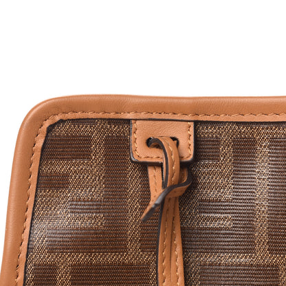 Fendi Glazed Fabric Vitello Century FF 1974 Stamp Patch Mini Peekaboo Defender Cover Mogano Panna Caramello 11 of 12