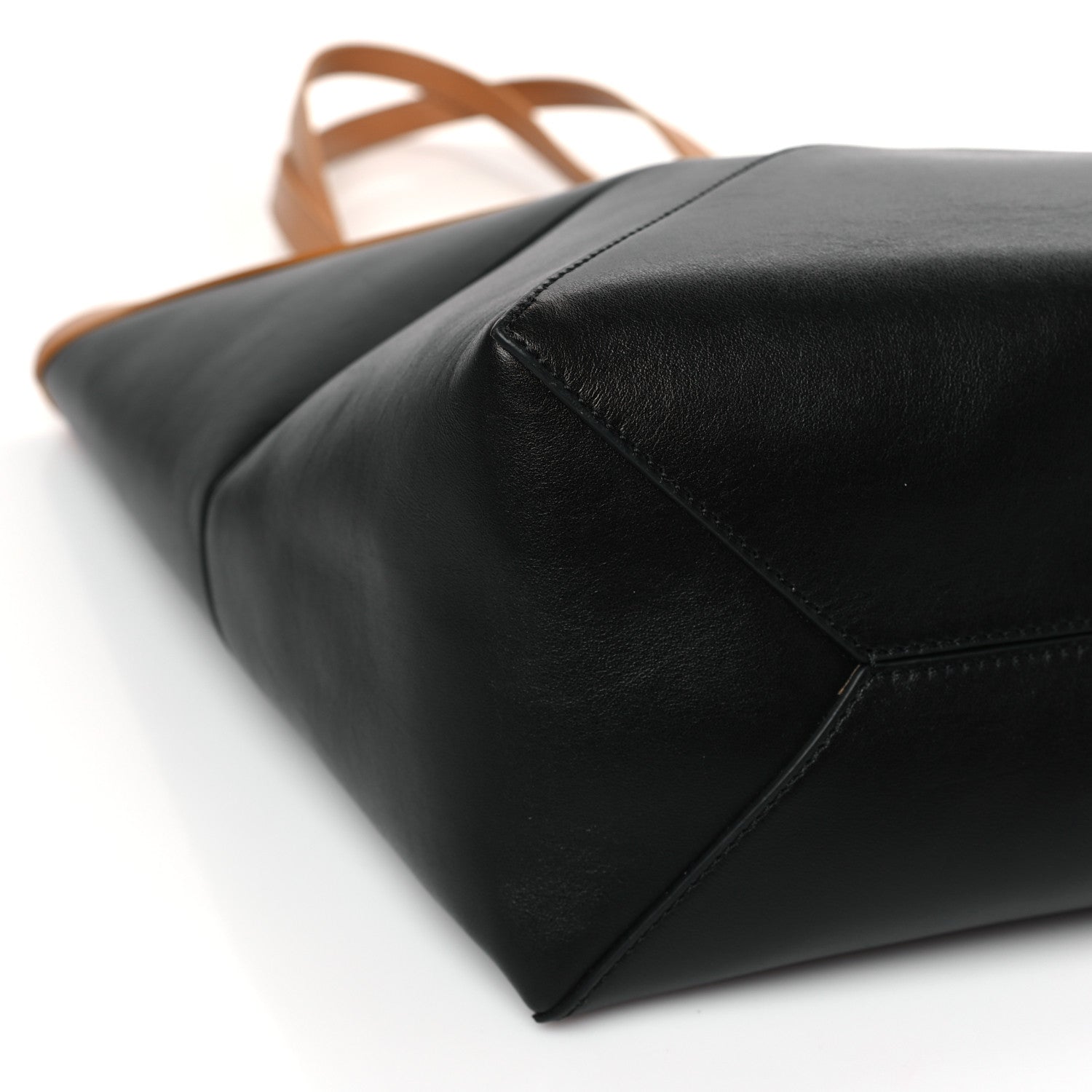 Loewe Shiny Calfskin Medium Puzzle Fold Tote Warm Desert Black 7 of 8