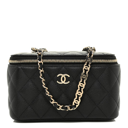 Chanel Caviar Quilted Small Tiny CC Vanity Case With Chain Black 1 of 12