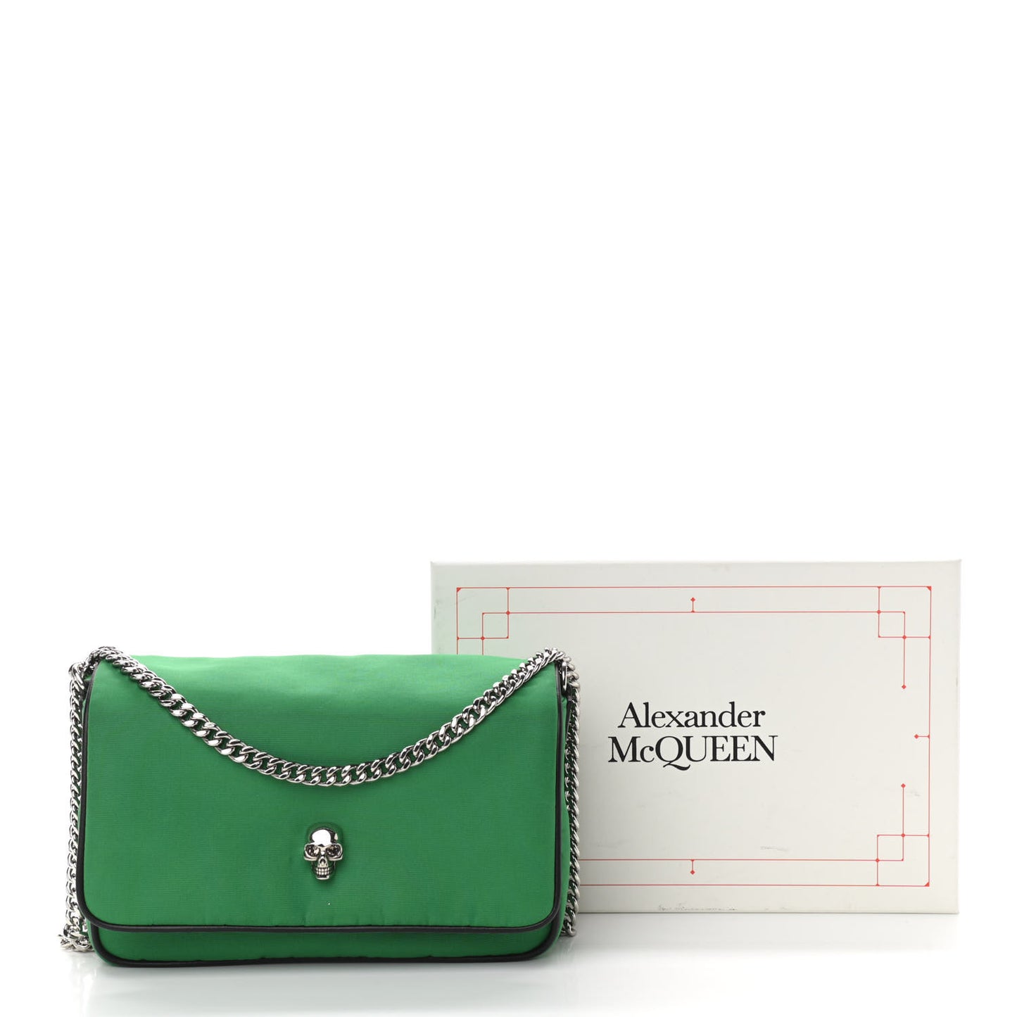 Nylon Skull Camera Crossbody Bag Green