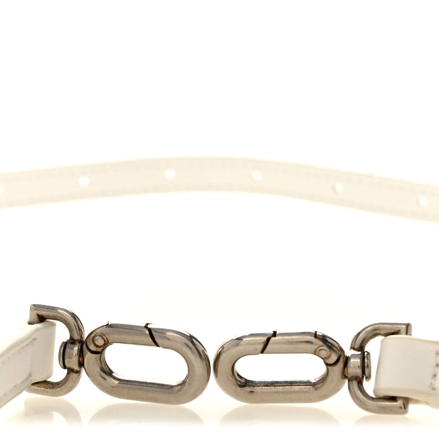 Calfskin Hourglass Shoulder Strap White
