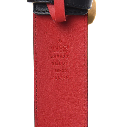Gucci Calfskin Queen Margaret Bee Belt 80 32 Red 6 of 8