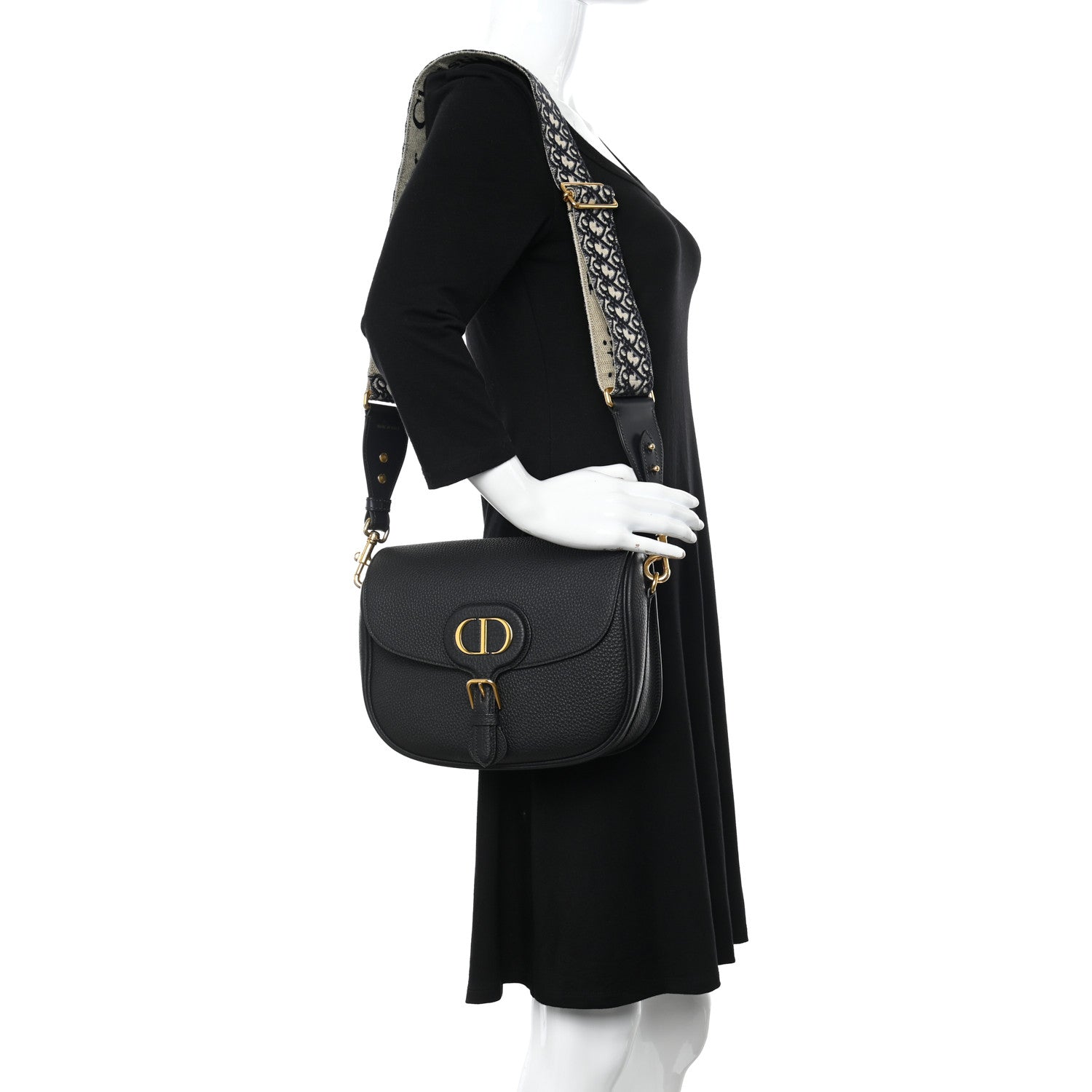 Christian Dior Grained Calfskin Large Bobby Flap Black 2 of 10