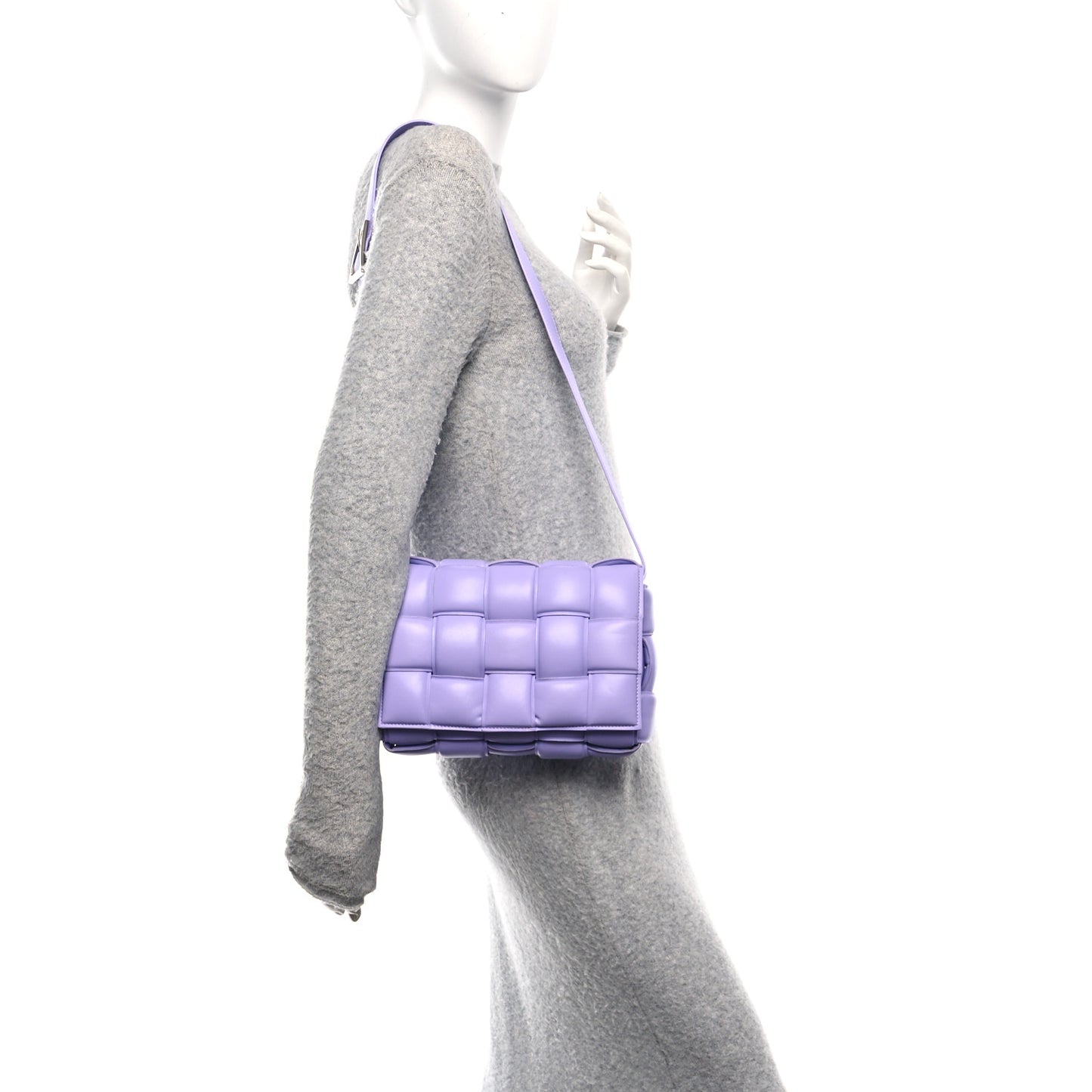 Nappa Maxi Intreccio Padded Cassette Crossbody Bag Wisteria