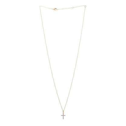 David Yurman 18K Yellow Gold Diamond Cable Collectibles Cross Necklace 3 of 5