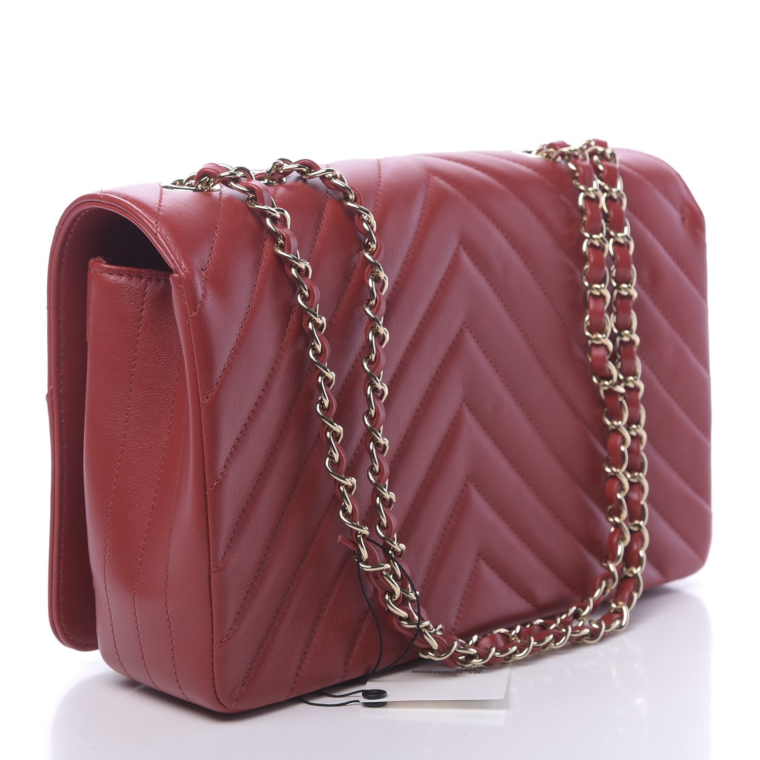 Chanel Calfskin Chevron Quilted Large Statement Flap Red 3 of 11