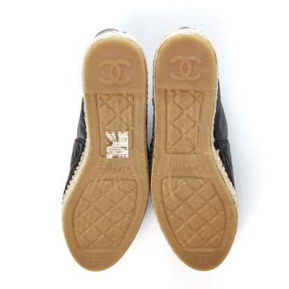 Chanel Lambskin Quilted CC Espadrilles 36 Navy 5 of 10