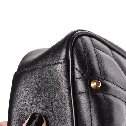 Gucci Calfskin Matelasse Studded Medium Pearly GG Marmont Shoulder Bag Black 11 of 15