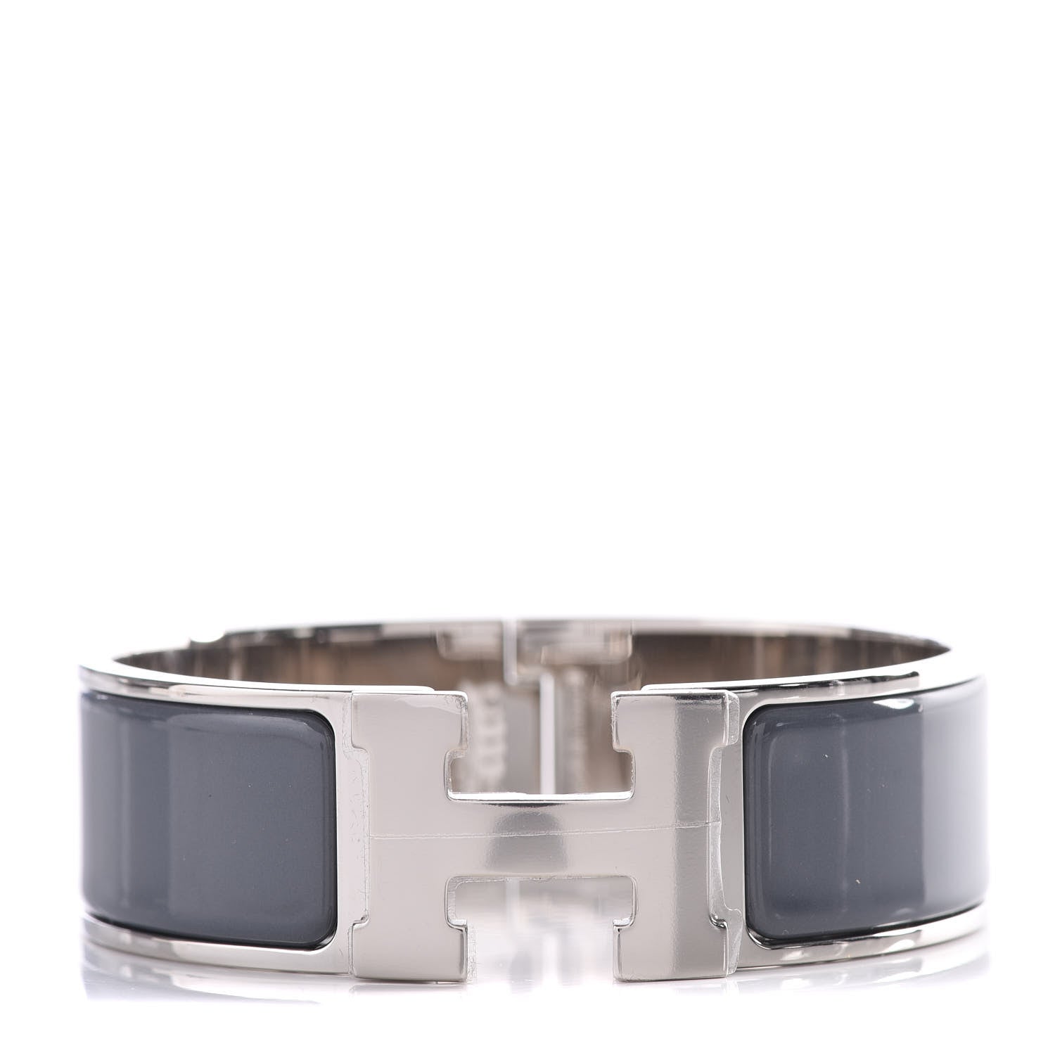 Hermes Enamel Wide Clic Clac H Bracelet GM Ardoise 1 of 4