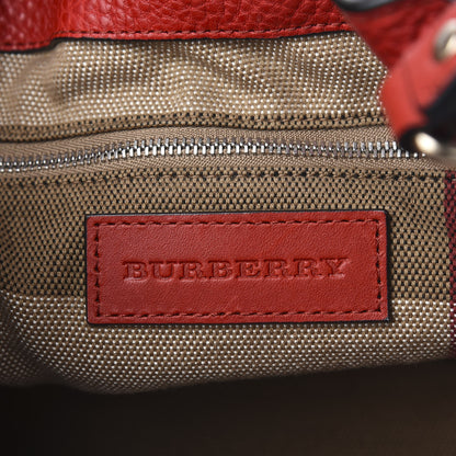 Burberry Grainy Calfskin House Check Small Maidstone Red 8 of 11