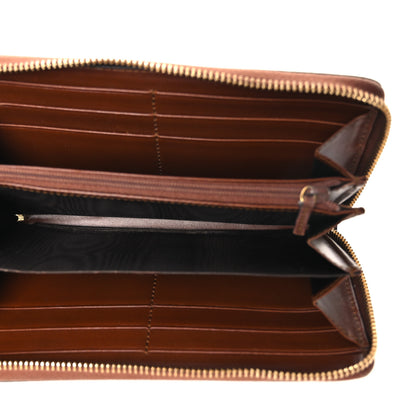 Gucci GG Supreme Monogram Cuoio Toscano Zip Around Wallet Beige Ebony Cuir 5 of 9