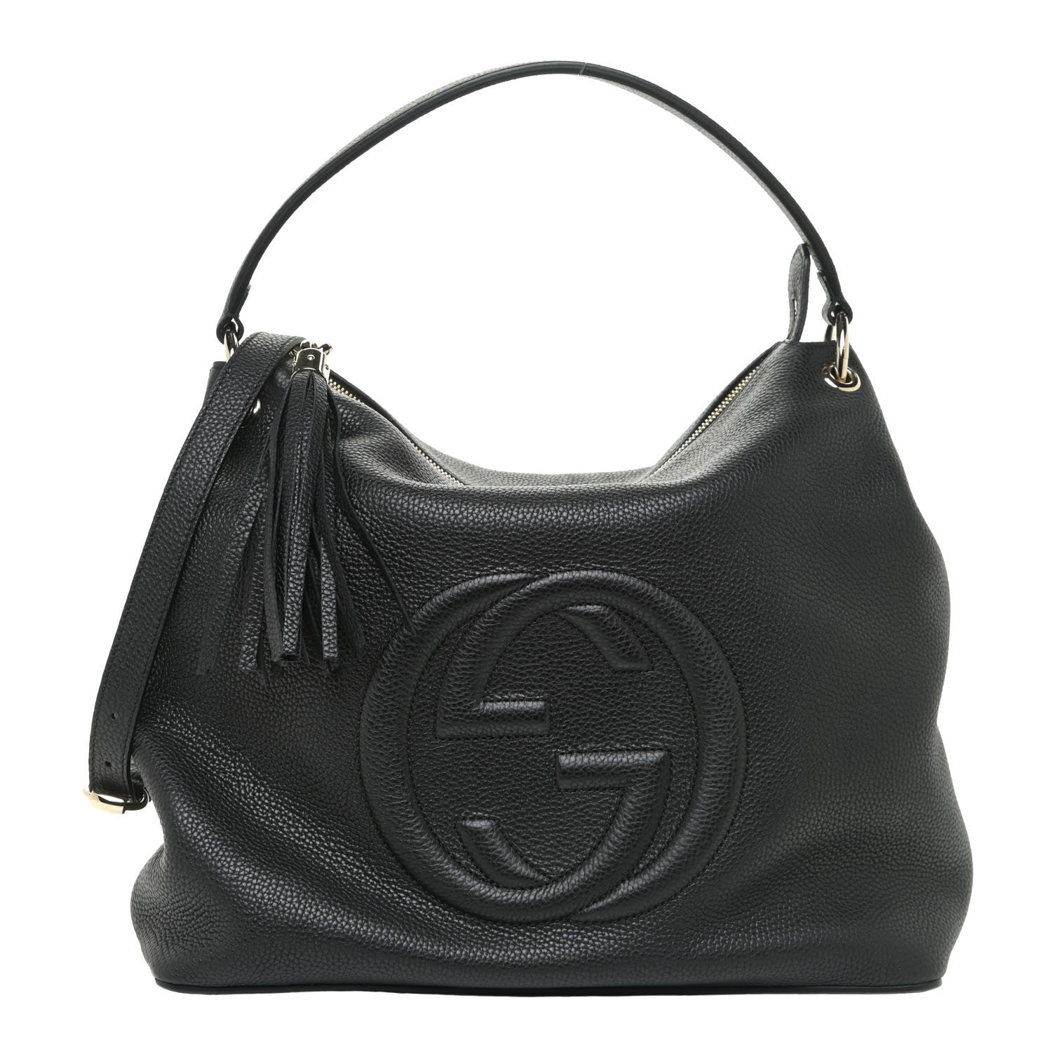 Gucci Pebbled Calfskin Large Soho Hobo Black 1 of 15