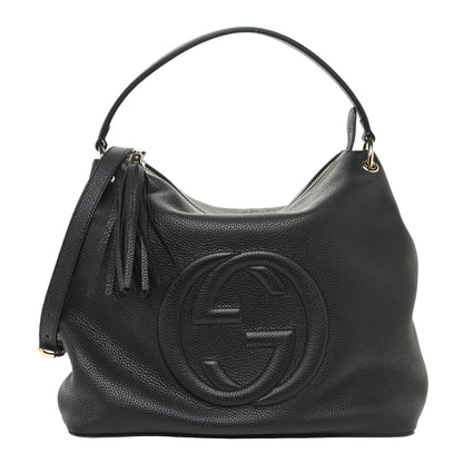 Gucci Pebbled Calfskin Large Soho Hobo Black 1 of 15