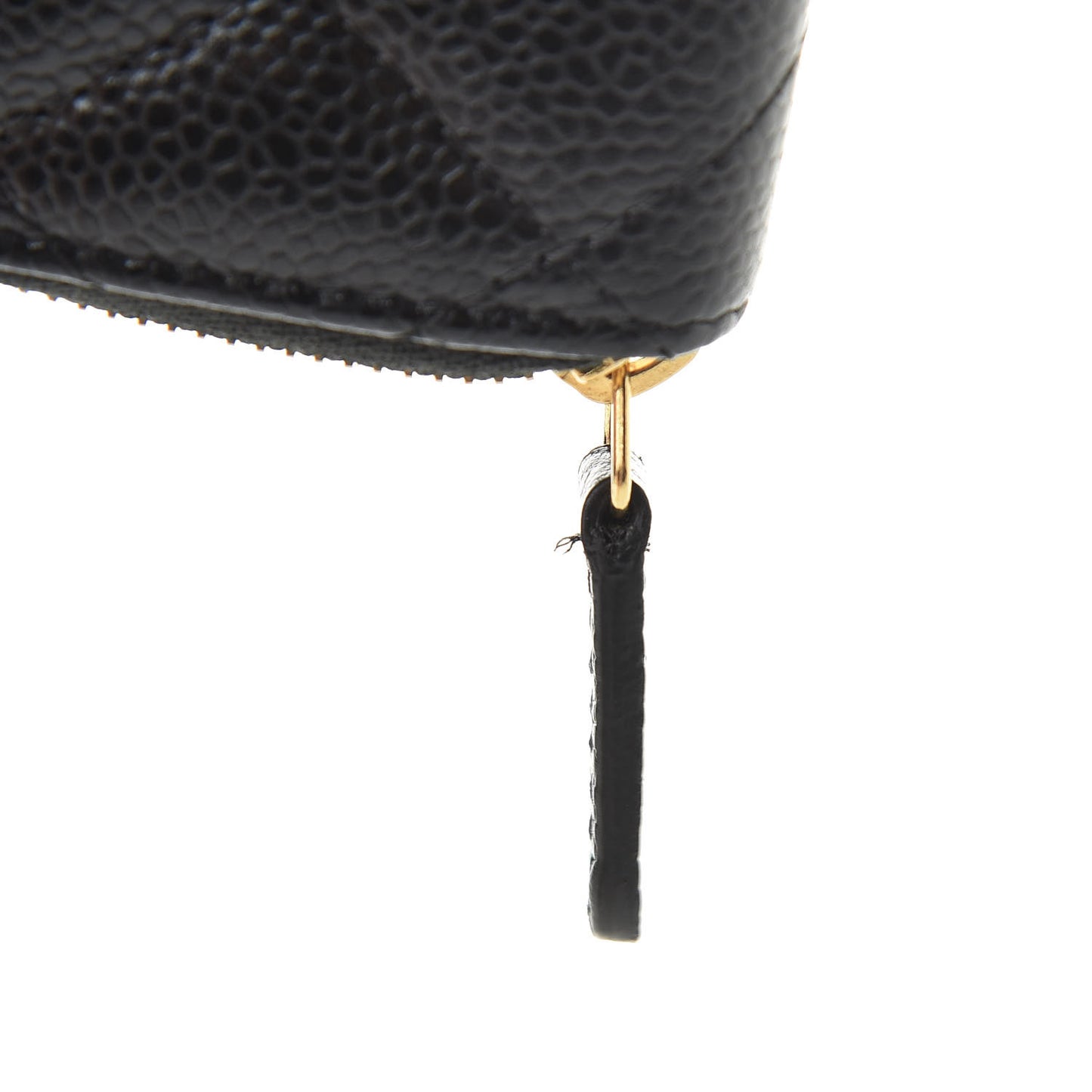 Caviar Quilted Zip Coin Purse Black