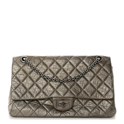 Chanel Metallic Aged Calfskin Quilted Double Compartment 2.55 Reissue 227 Grey 1 of 10