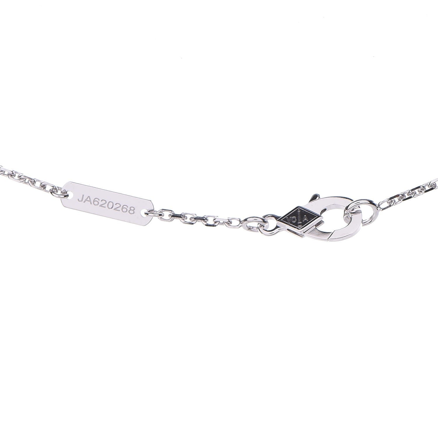 Van Cleef & Arpels 18K White Gold Trace Chain Necklace 5 of 6