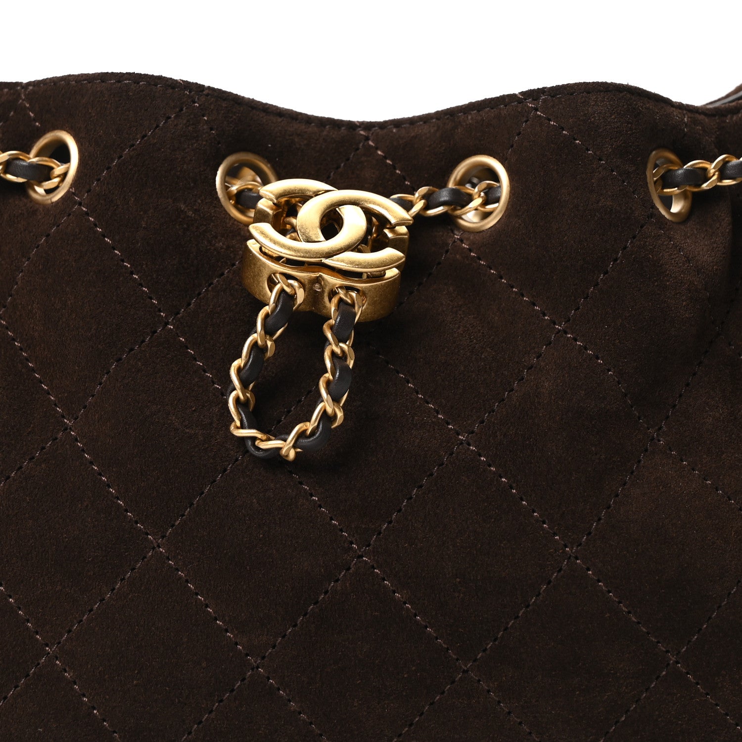 Chanel Suede Quilted Mini Chanel 25 Handbag Dark Brown 15 of 21