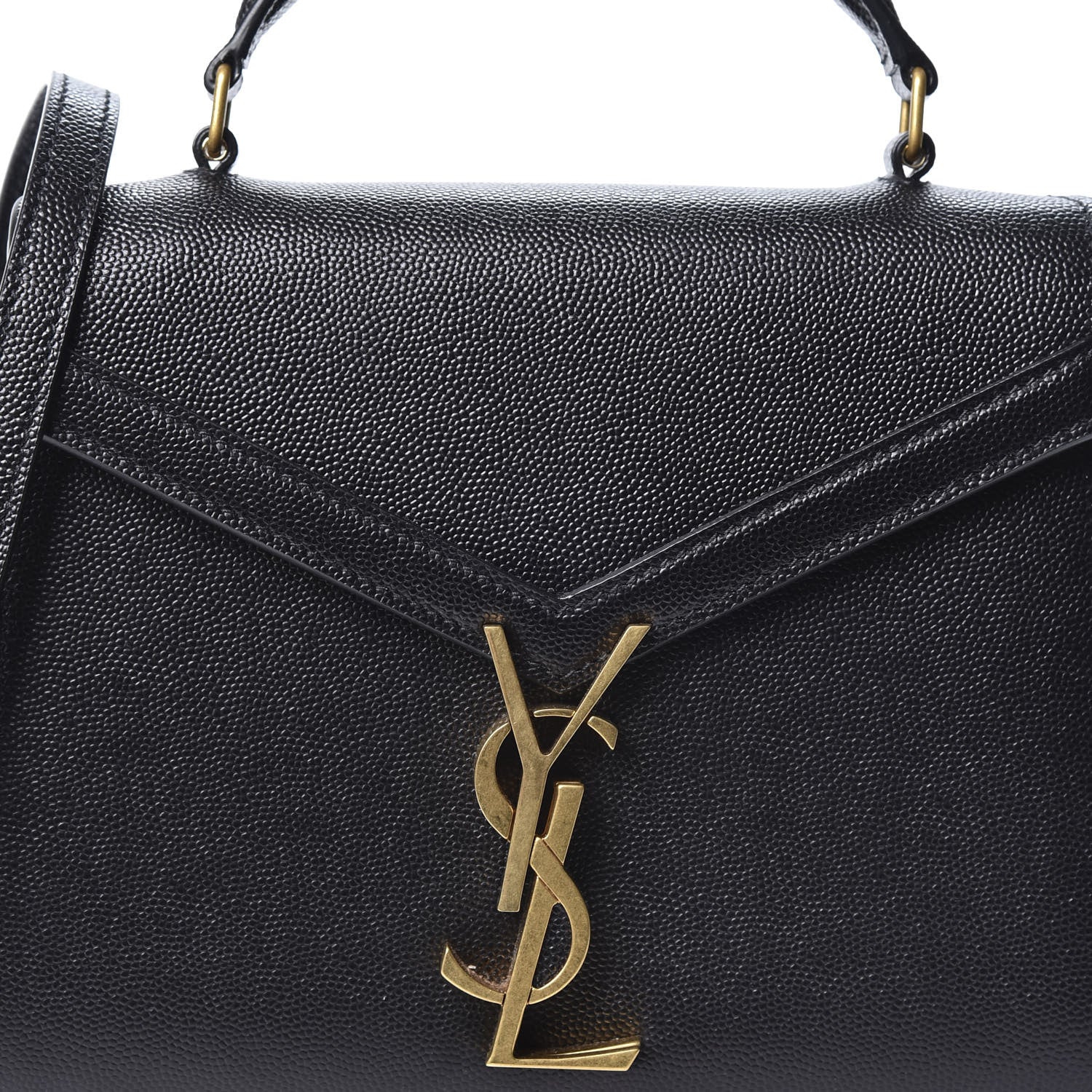 Saint Laurent Grain de Poudre Mini Classic Monogram Cassandra Top Handle Black 9 of 9