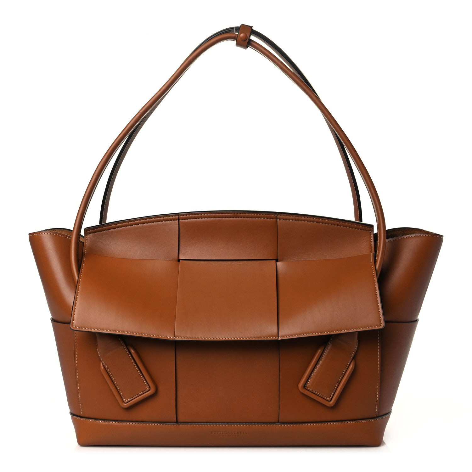 Bottega Veneta French Calfskin Maxi Intrecciato Arco Wood 1 of 8