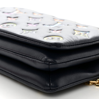 Louis Vuitton Lambskin Embossed Monogram LV Garden Pochette Coussin Navy 9 of 9