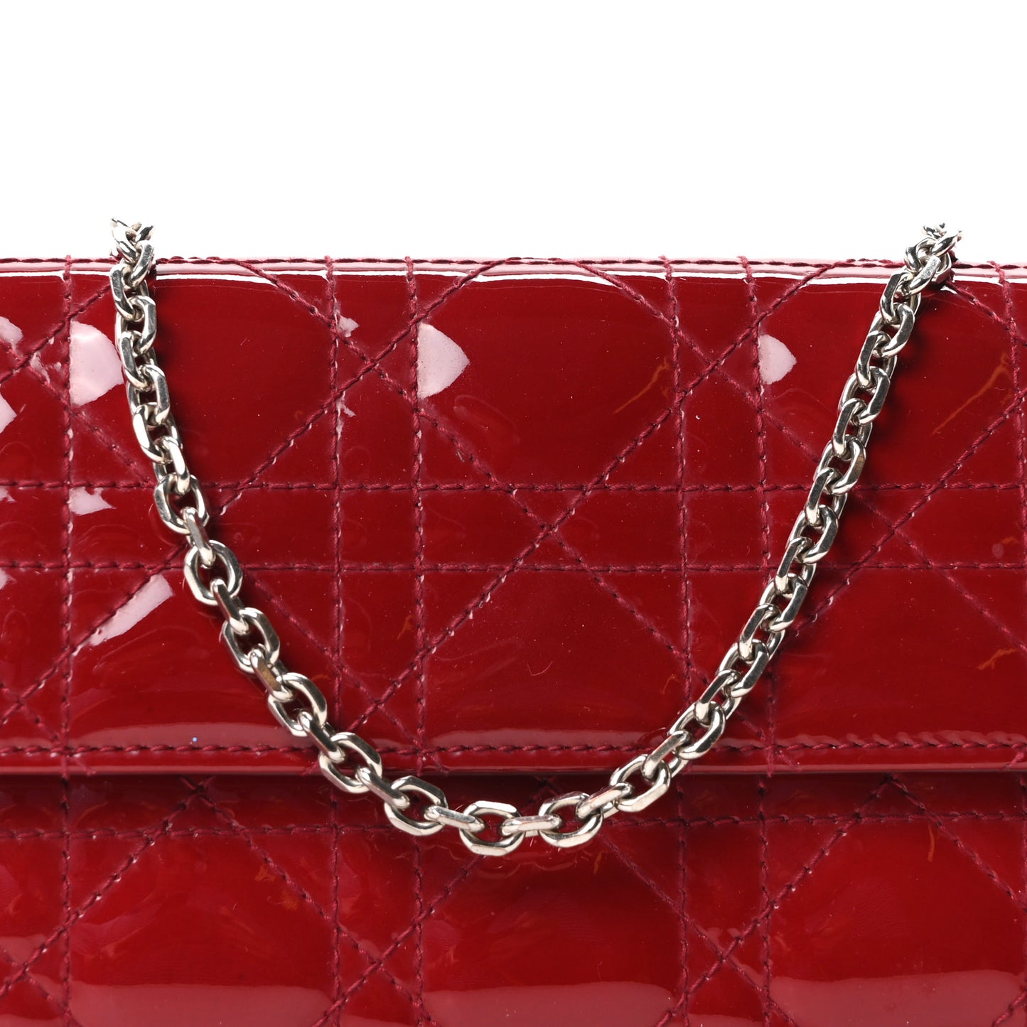 Patent Cannage Rendez-vous Chain Wallet Red