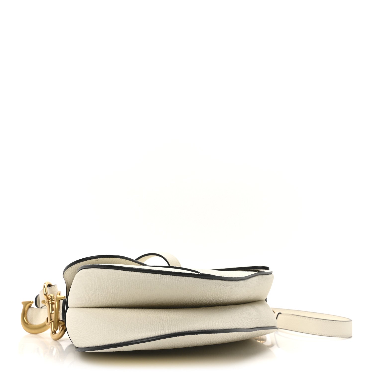 Christian Dior Grained Calfskin Saddle Bag With Strap Latte 4 of 11