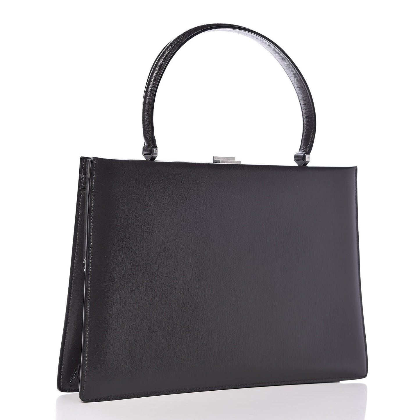 Patina Box Calfskin Medium Clasp Bag Grey