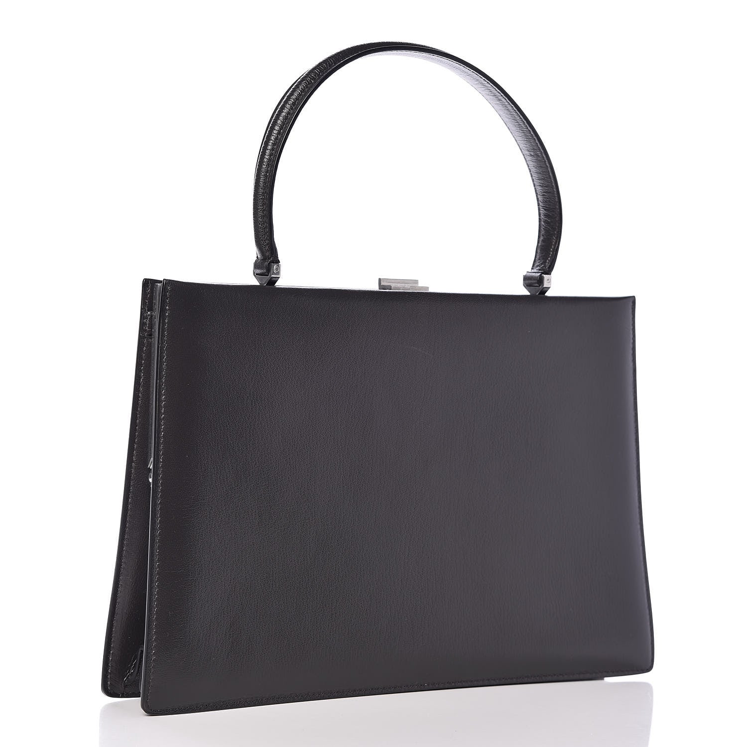 Celine Patina Box Calfskin Medium Clasp Bag Grey 3 of 13